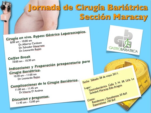 Participación de las Dras. Linda Rincon y Marisela Cemborain, en la Jornada de Cirugía Bariátrica, sección Maracay.